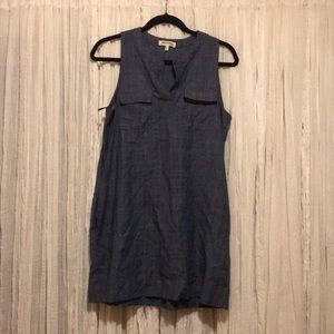 Double breast pocket jean dress